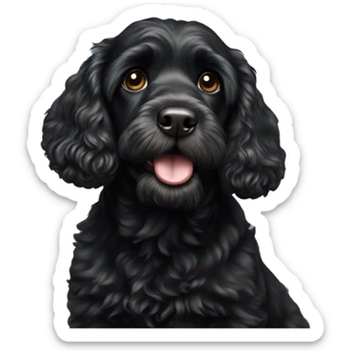 Black cockerpoo sticker