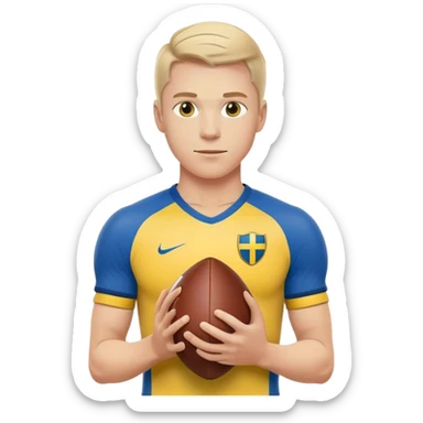 swedish national football player with arms and a football sticker