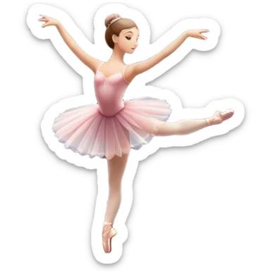 Icon for Ballet: a theater stage with silhouette of a ballerina in an elegant pose, surrounded by spotlight and stage lights. The icon should convey the grace and beauty of ballet, with focus on the dancer and the dramatic lighting. Transparent background. sticker