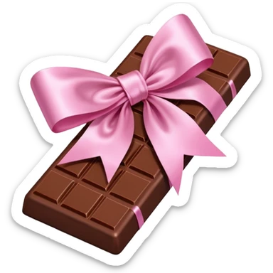 Chocolate with baby pink wrapping and pink bow sticker