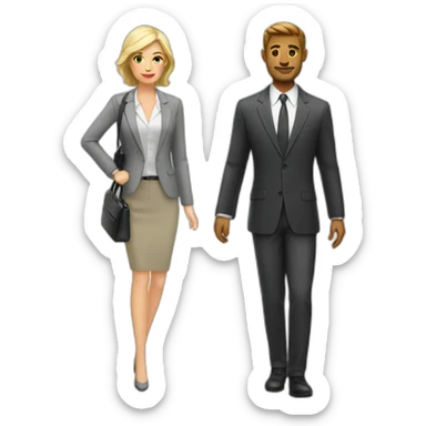 a business trip white couple sticker