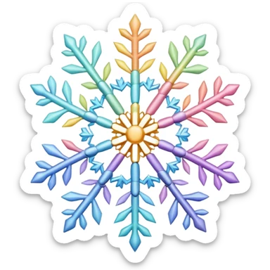 Pastel rainbow snowflake sticker
