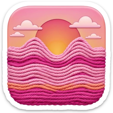 crochet stitch (it has a color like a peach-pinky sunset)  sticker