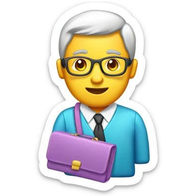 Maletín de docente con colores pasteles sticker