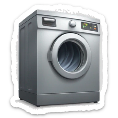 dirty laundry and wash machine sticker