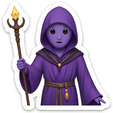 purple person no face magic user sticker
