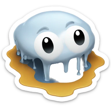 Melting in a puddle sticker