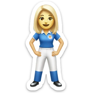 Lady Lawn bowler bowling sticker