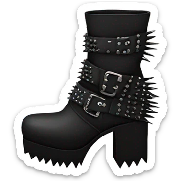 platform boots gothic with spikes sticker