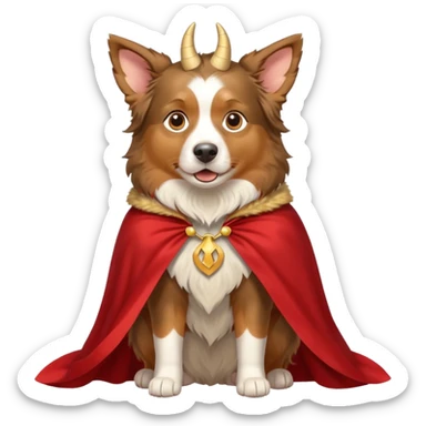 A autralian sheperd with a unicorn and a cape sticker