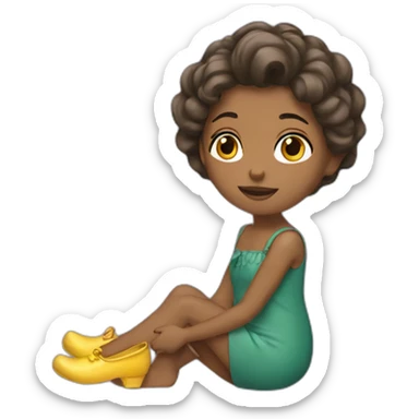 Femme avec babouche sticker