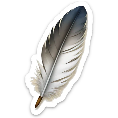 feather writing on paper sticker
