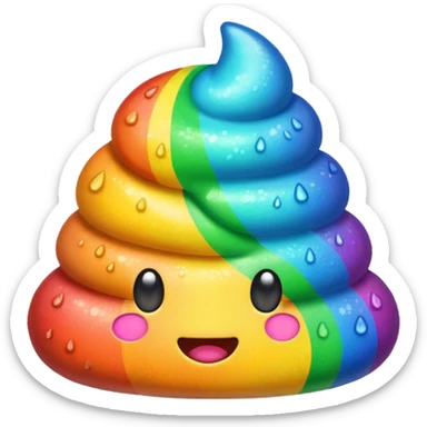 Rainbow poop sticker