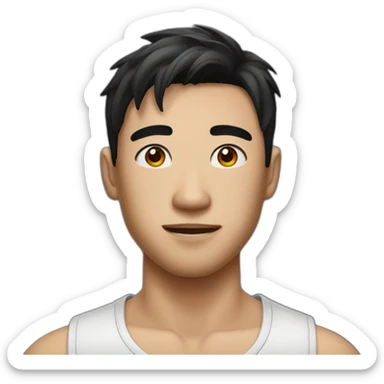 Sexy asian guy with freckles sticker