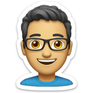 overly happy coder sticker