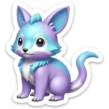 Cute cool pastel shiny colorful animal hybrid Fakemon full body sticker