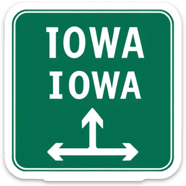 letrero de carretera que diga IOWA sticker