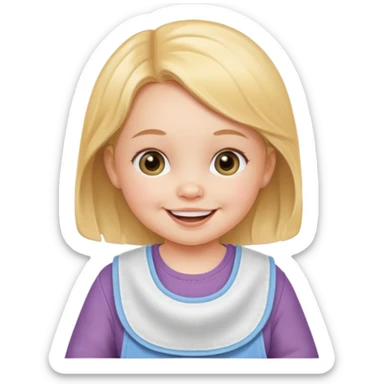 girl baby with bib sticker