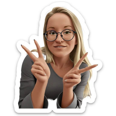 blonde girl with glasses indoors sticker