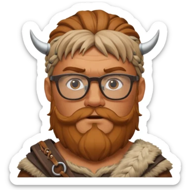 Glasses-Wearing wild viking büst sticker