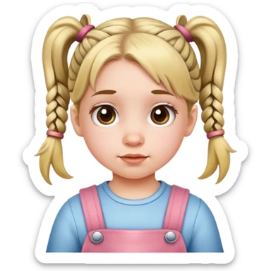 Little girl with pigtails sticker