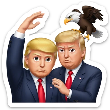 Eagle Clawing And Scratching Donald Trump's Hair sticker