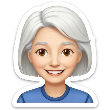 older woman with white hai  sticker