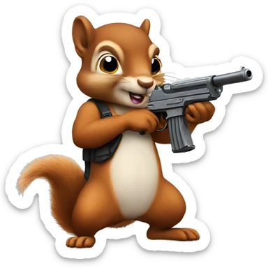 Squirrel with a gun sticker