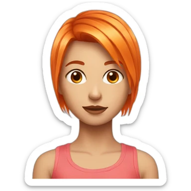 A orange hair from the girl has a new cut sticker