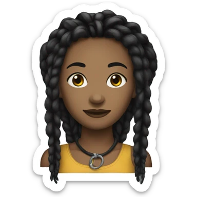 Femme noire avec dread locks attachés sticker