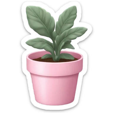 Sage green plant in pink pot sticker