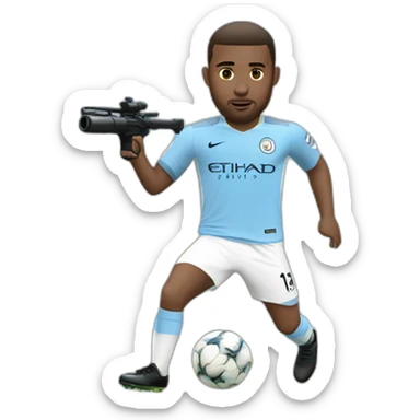 manchester city player shooting sticker