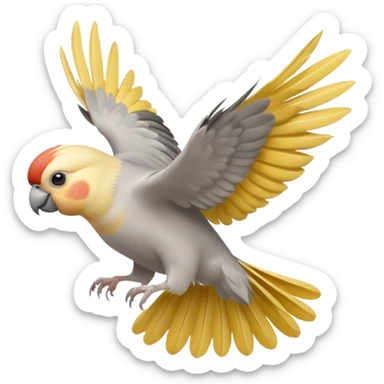 cockatiel flying happily sticker