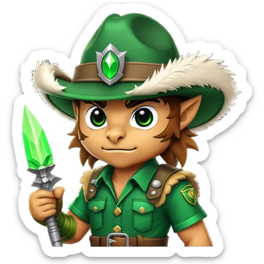 feathered laser cutlet forest ranger demon sticker