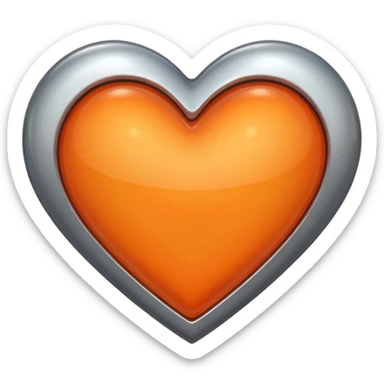heart with a metallic orange center sticker