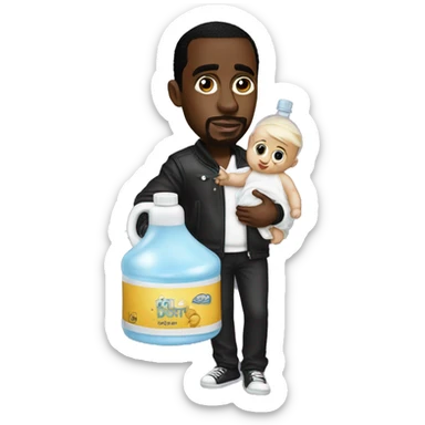 p diddy carrying baby oil sticker
