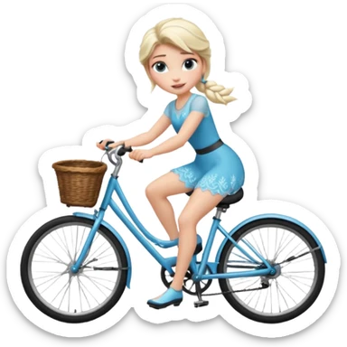 Elsa on a bike sticker