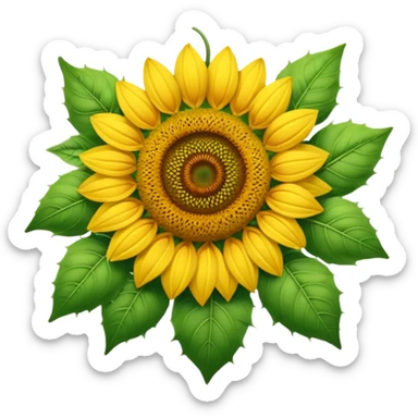 Sun flower heart sticker