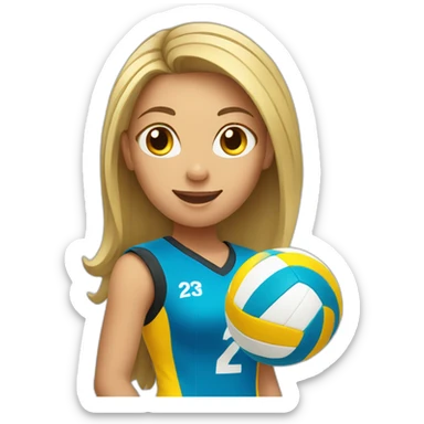 Girl playing volleyball sticker