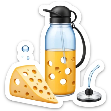 zenful computer mouse water bottle on cheese sticker