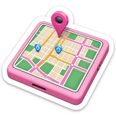 mix pink of a big gps map of the lines sticker