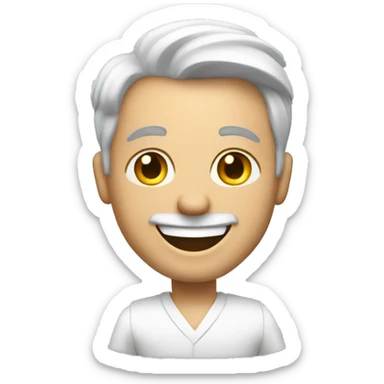 happy white man who hold an signed contract in his arms sticker