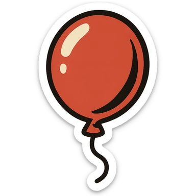 bold ghibli style icon of a balloon sticker