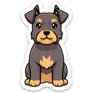 brown schnauzer dog full body sticker