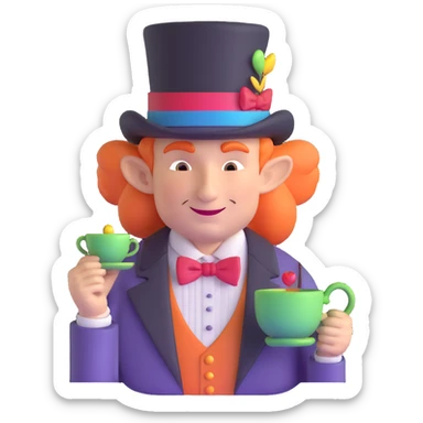 Mad Hatter character from Alice in Wonderland sticker