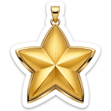 golden star charm-shaped trinket, gold pendant sticker