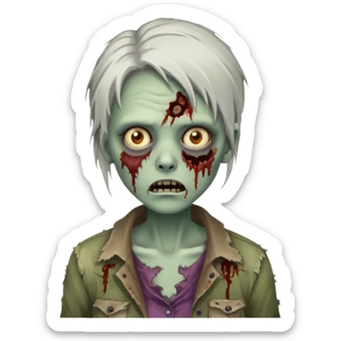 Zombie woman sticker