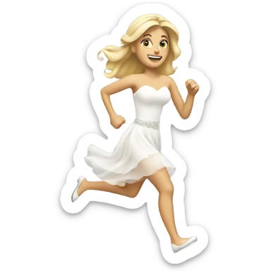 Blonde Bride running sticker