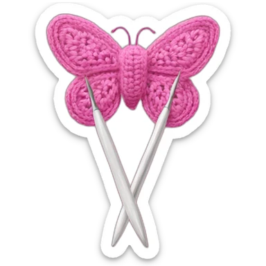 Mariposa hold pink crochet hook sticker