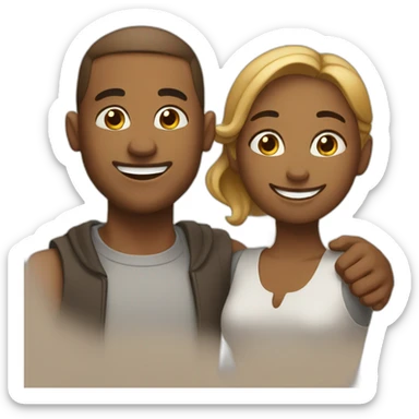 couple happy and thankful sticker